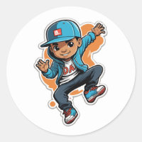 Cool Street Style Boy Cartoon-Zeichenketten-Aufkle