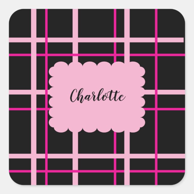 Cool Striped Pattern Quadratischer Aufkleber (Vorderseite)