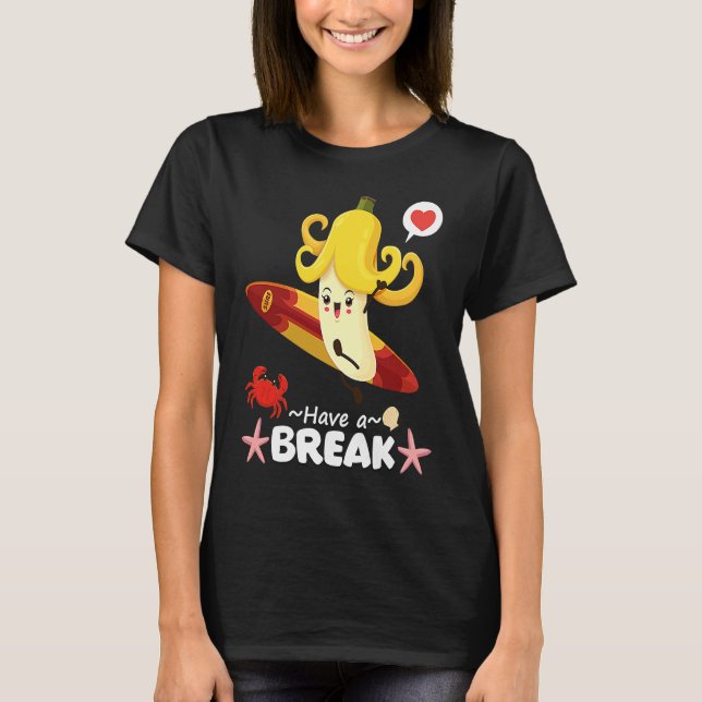 Cool Summer Banana Illustration Outfit Graphic Sty T-Shirt (Vorderseite)