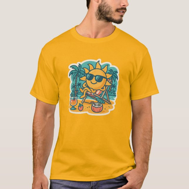 Cool Summer Sun – Retro Beach Vibes T-Shirt (Vorderseite)