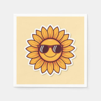 Cool Sunflower with Sunglasses Serviette