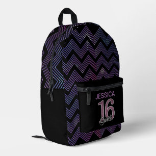 Cool Sweet 16 mit Lila ZigZag Muster Bedruckter Rucksack