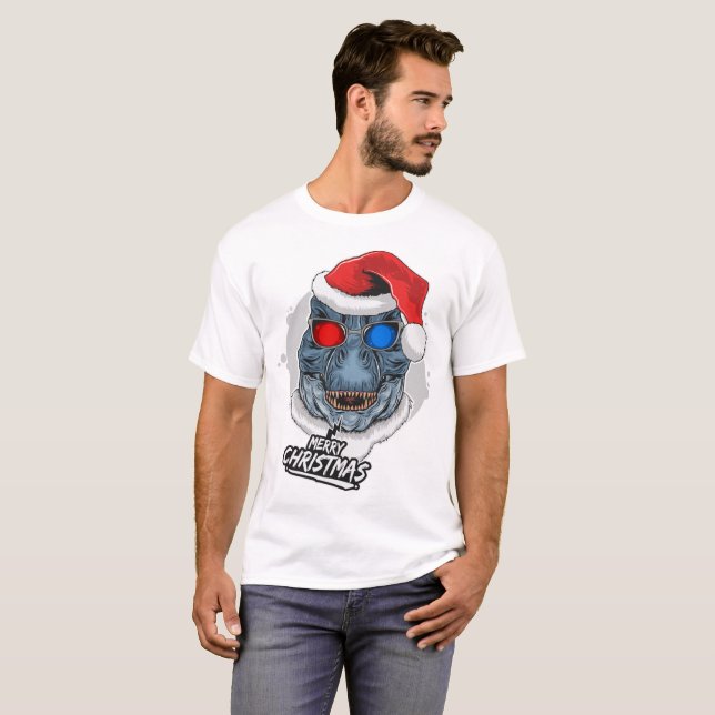 Cool T-Rex Weihnachten T-Shirt (Vorne ganz)