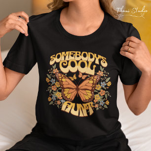 Cool Tante Butterfly Wilde Blume Vintag Retro T-Shirt