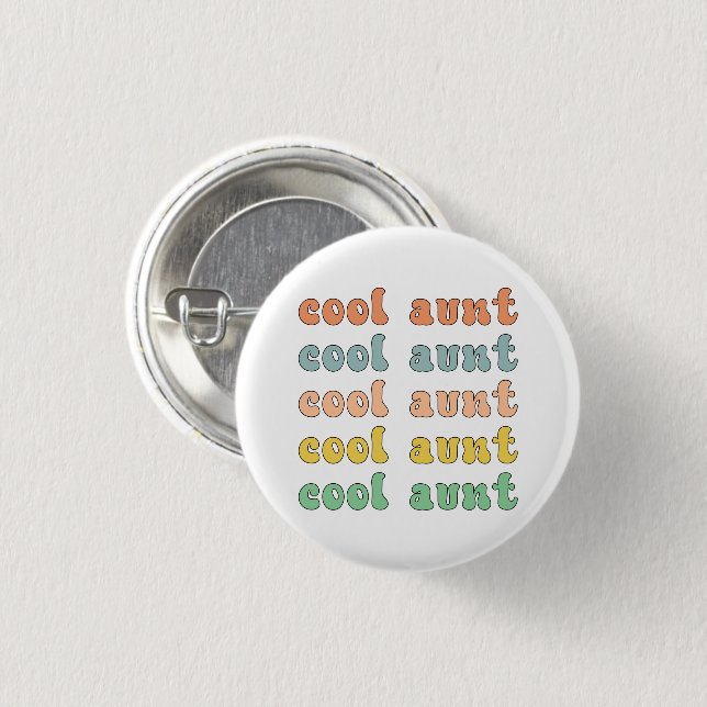 Cool Tante Modernes Retro Niedliche Geschenke für  Button (Vorne & Hinten)