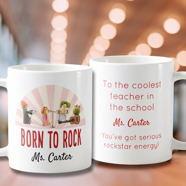 Cool Teacher Gift - Funny Rockstar Energy Kaffeetasse (Von Creator hochgeladen)