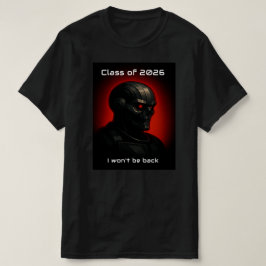 Cool Terminator Skull Graduation Graphic Design T-Shirt