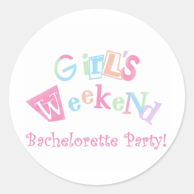 Cool Text Girls Weekend Junggeselinnen-Abschied Runder Aufkleber (Vorderseite)