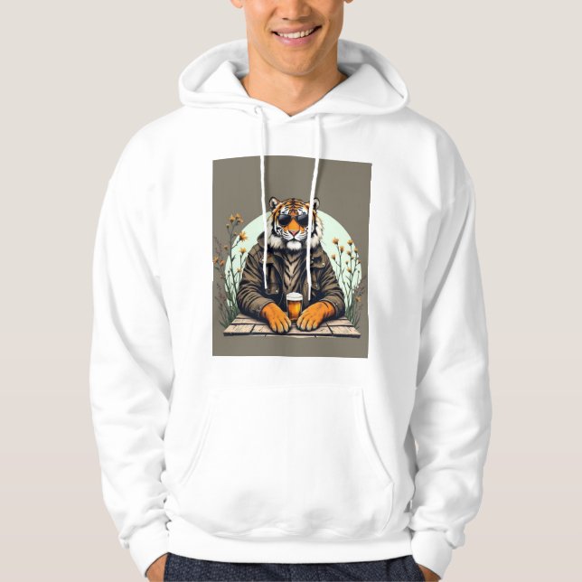 "Cool Tiger Hoodie - Einzigartiger grafischer Pull (Vorderseite)