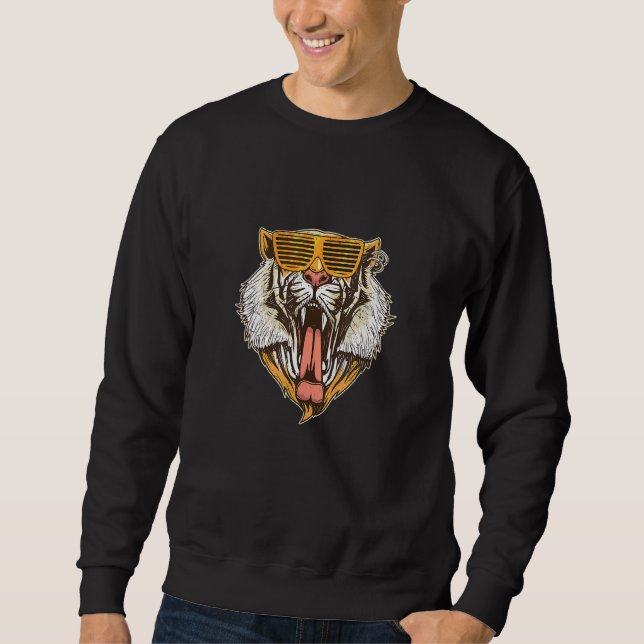 Cool Tiger Striped Sonnenbrille Tiger Boy Sweatshirt (Vorderseite)