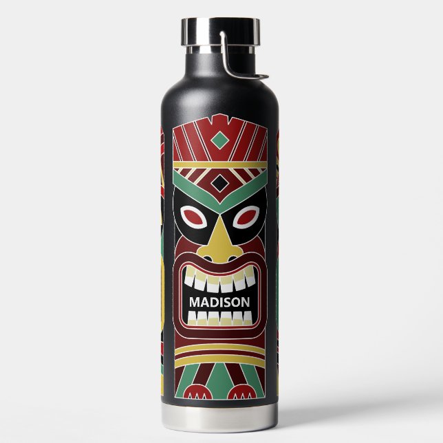 Cool Tiki Totems individuelle Name Trinkflasche (links)