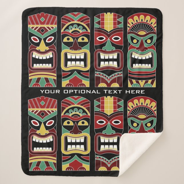 Cool Tiki Totems texte personnalisé couvertures de (Devant)