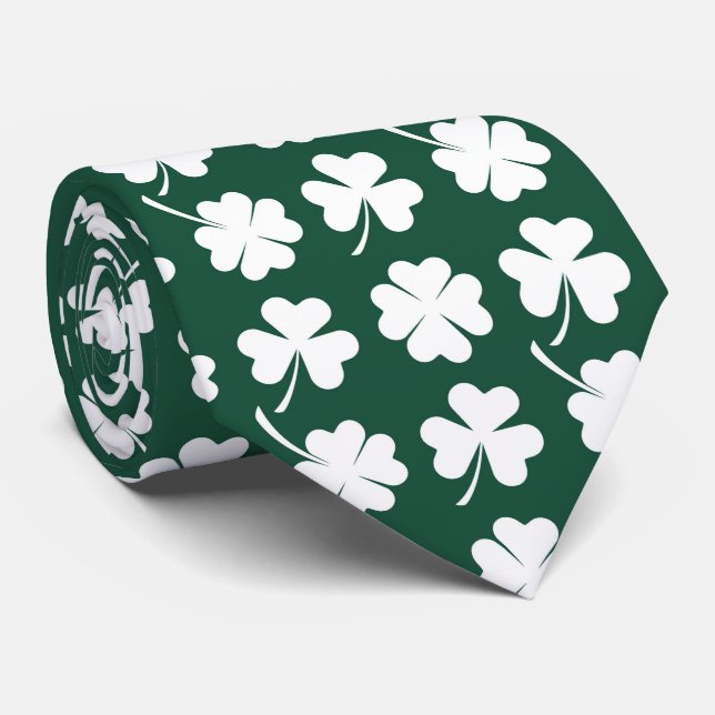 Cool tiled four leaf clovers shamrocks pattern  krawatte (Gerollt)