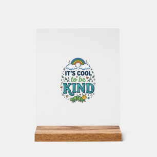 Cool To Be Kind Regenbogen-Raupen-Shirt-Design_1 Acrylschild