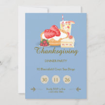 Cool Tone Thanksgiving-Einladung | Abendessen-Part