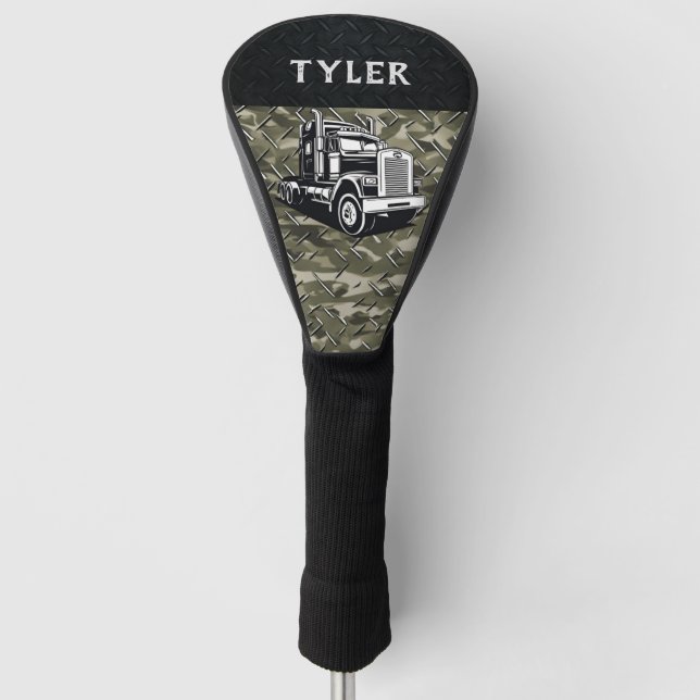 Cool Transport Truck Name Equipment Camo Golf Headcover (Vorderseite)