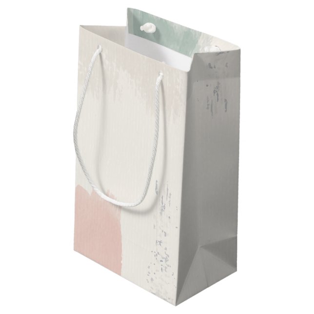 Cool Trendfarbener Pinselstrich Kleine Geschenktüte (Rückseite Schrägansicht)