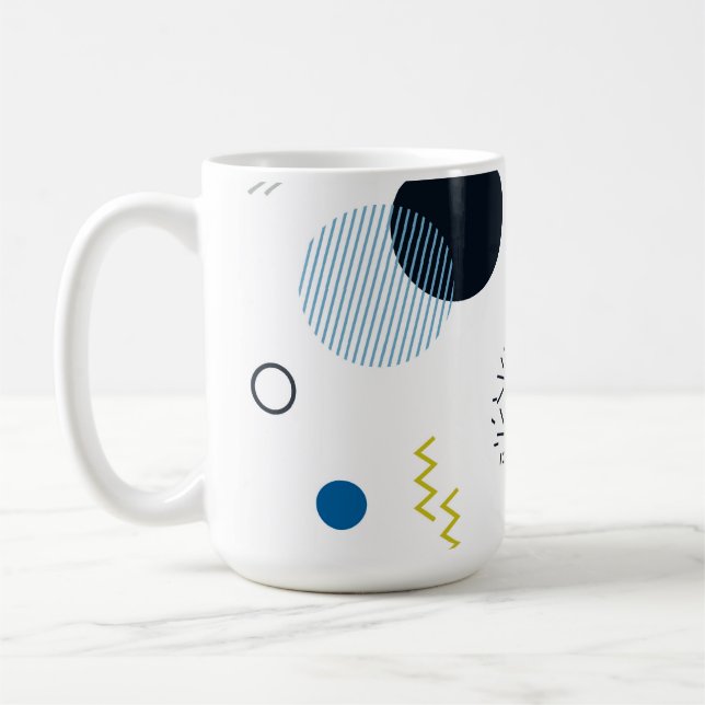 Cool, trendig, modern, geometrisch grün von Memphi Kaffeetasse (Links)