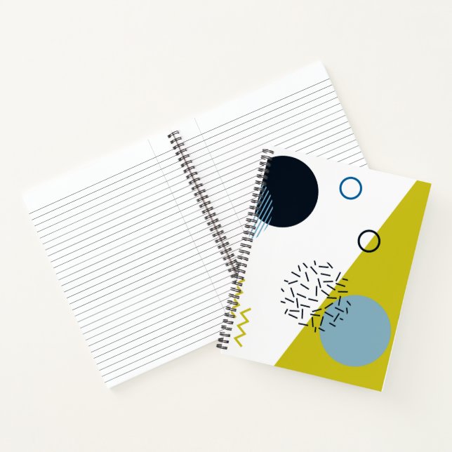 Cool, trendig, modern, geometrisch grün von Memphi Notizbuch (Innenseite)