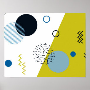 Cool, trendig, modern, geometrisch grün von Memphi Poster