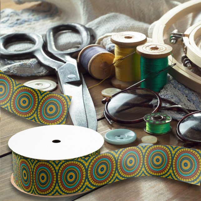 Cool Trendy Blue Red Yellow Mandala Tribal Ethnic Ripsband (Von Creator hochgeladen)