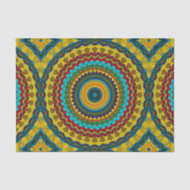 Cool Trendy Blue Red Yellow Mandala Tribal Ethnic Seidenpapier