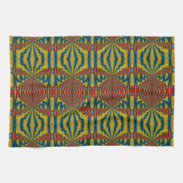 Cool Trendy Blue Red Yellow Vintag Tribal Ethnic Geschirrtuch