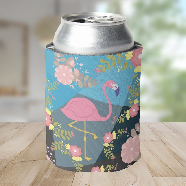 Cool Trendy Chic Niedlich Pink Girly Floral Flamin Dosenkühler (Von Creator hochgeladen)