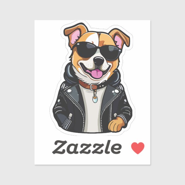 cool trendy dog aufkleber (Blatt)