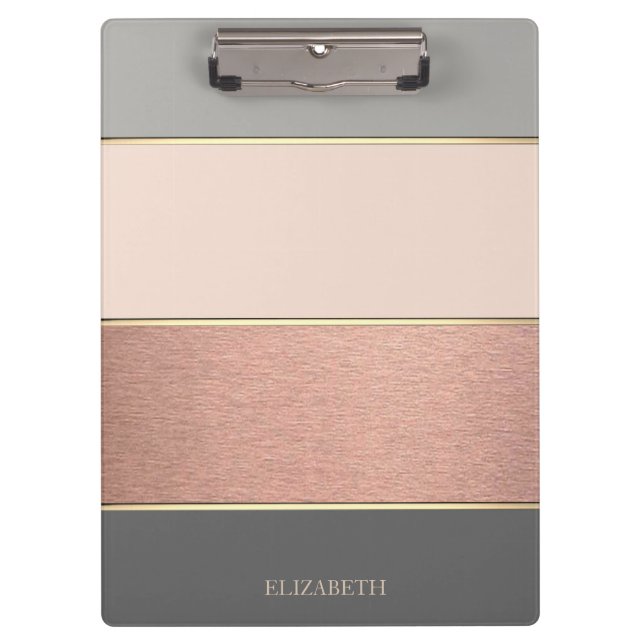 Cool trendy gestreift Personalisiert Klemmbrett (Vorderseite)