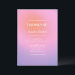 Cool Trendy Gradient Pink Lila Bat Mitzvah Einladung<br><div class="desc">Cool Trendy Gradient Pink Lila Bat Mitzvah Einladung</div>