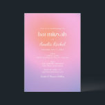 Cool Trendy Gradient Pink Lila Bat Mitzvah Einladung<br><div class="desc">Cool Trendy Gradient Pink Lila Bat Mitzvah Einladung</div>