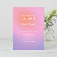 Cool Trendy Gradient Pink Lila Bat Mitzvah