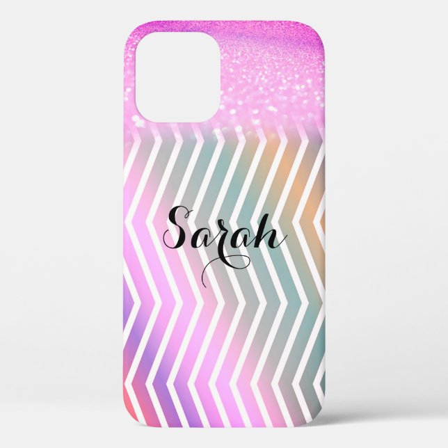Cool Trendy Lila Glitzer Case-Mate iPhone Case (Rückseite)