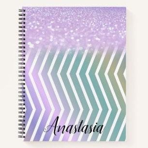 Cool Trendy Lila Glitzer Notizbuch