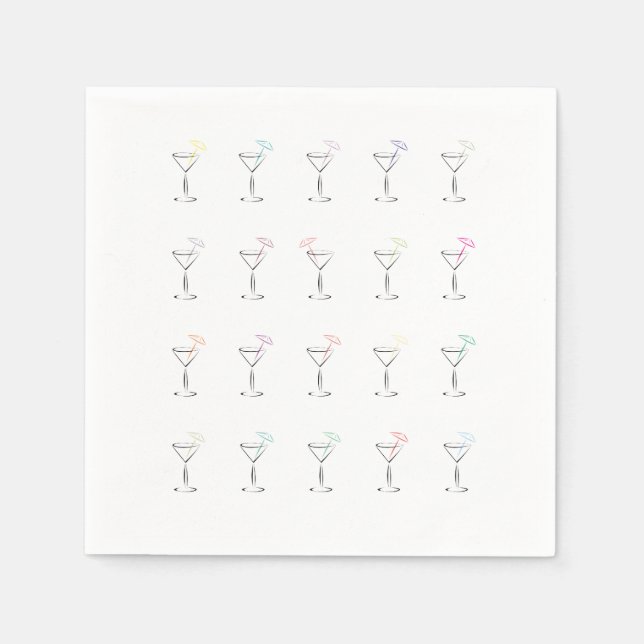 Cool Trendy Martini Glasses Serviette (Vorderseite)