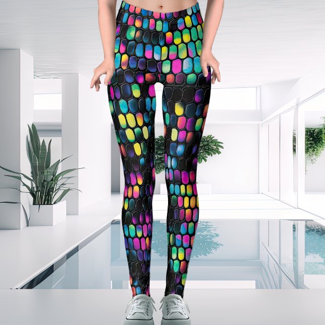 Cool Trendy Mehrfarbig Vivid mit Black Ladys Leggings (Von Creator hochgeladen)