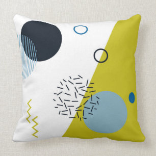 Cool, trendy, modern, grün-blaues geometrisches kissen