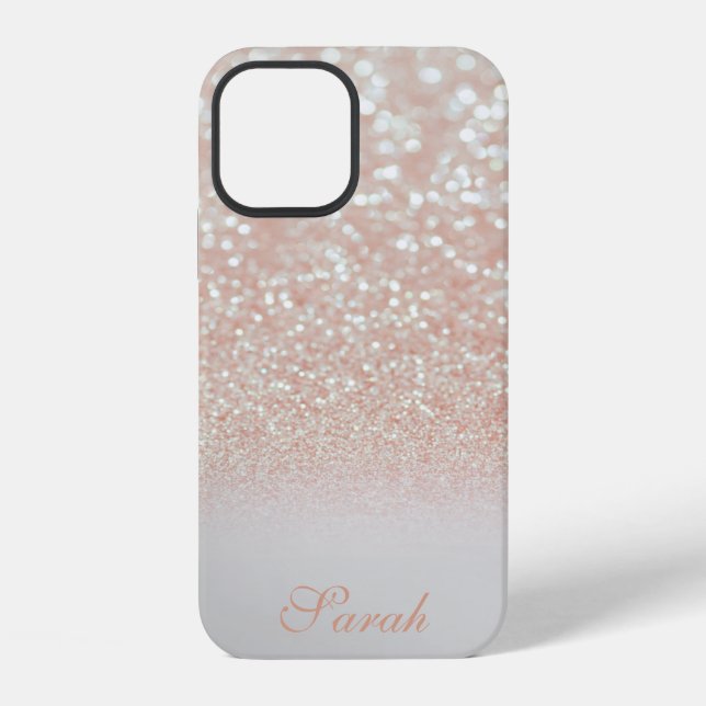 Cool Trendy Pink Funkelnd Case-Mate iPhone Case 12 Hülle (Rückseite)