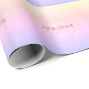Cool Trendy Pink Funkelnd mit Ihrem Namen Wrapping Geschenkpapier