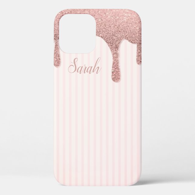 Cool Trendy Pink Glitzer Case-Mate iPhone Hülle (Rückseite)