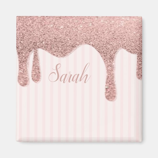 Cool Trendy Pink Glitzer Magnet (Vorne)