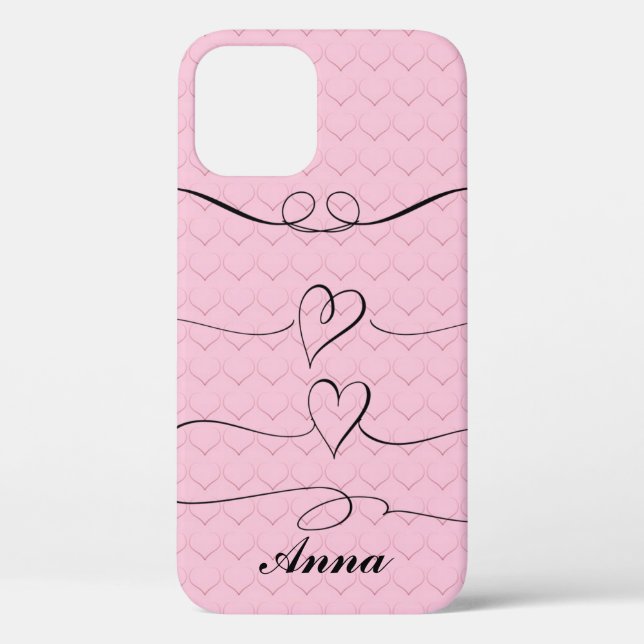 Cool Trendy Pink Heart Liebe Case-Mate iPhone Case (Rückseite)