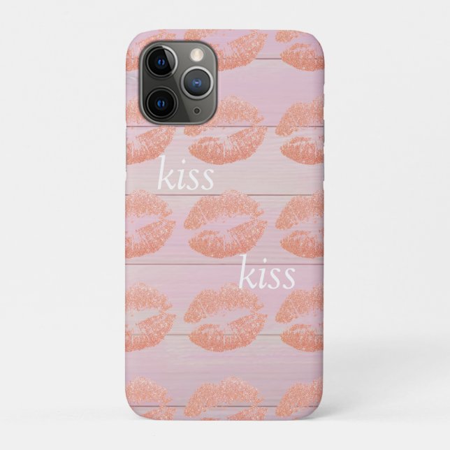 Cool Trendy Pink Wood Case-Mate iPhone Hülle (Rückseite)