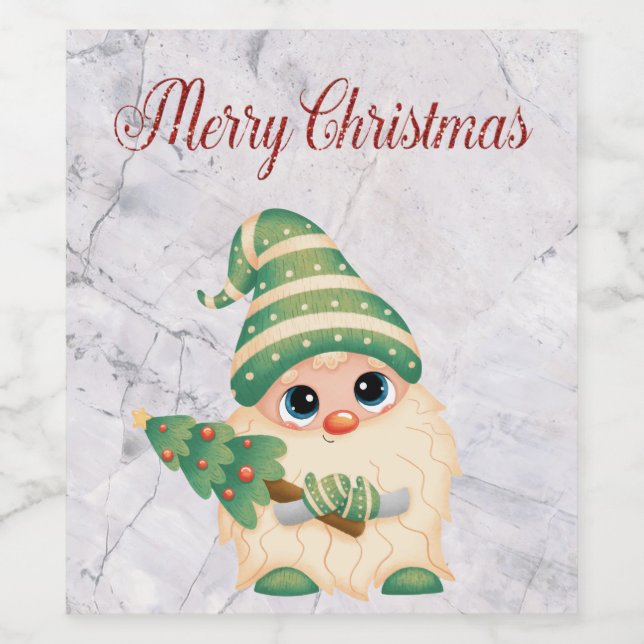 Cool, trendy. Schöne Weihnachten Weinetikett (Einzelnes Label)