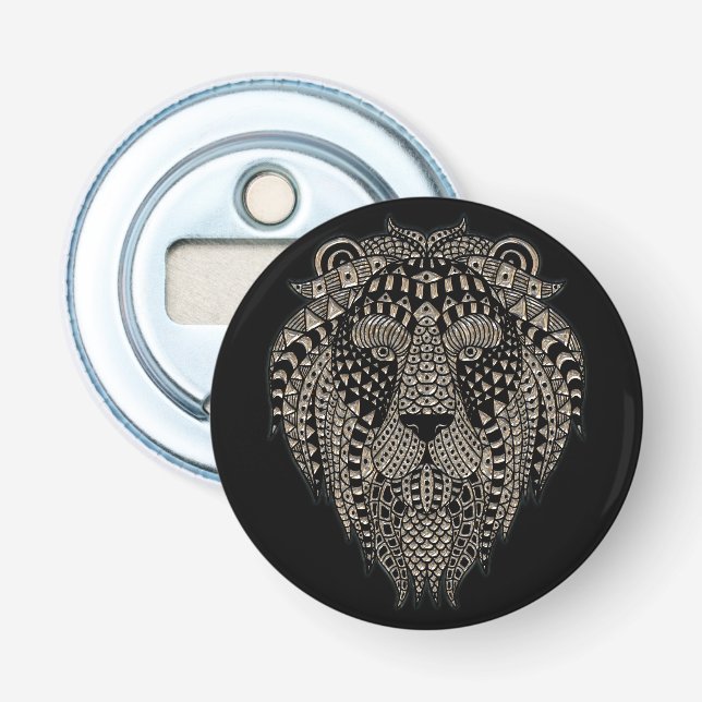 Cool Tribal Metallic Lion Head Flaschenöffner (Vorderseite)
