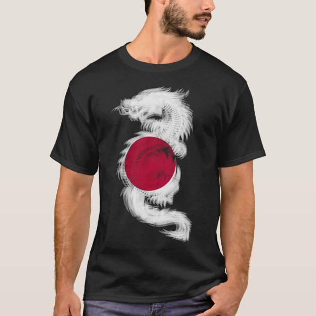 Cool Trippy Dragon EDM Rave technics Japan T-Shirt (Vorderseite)