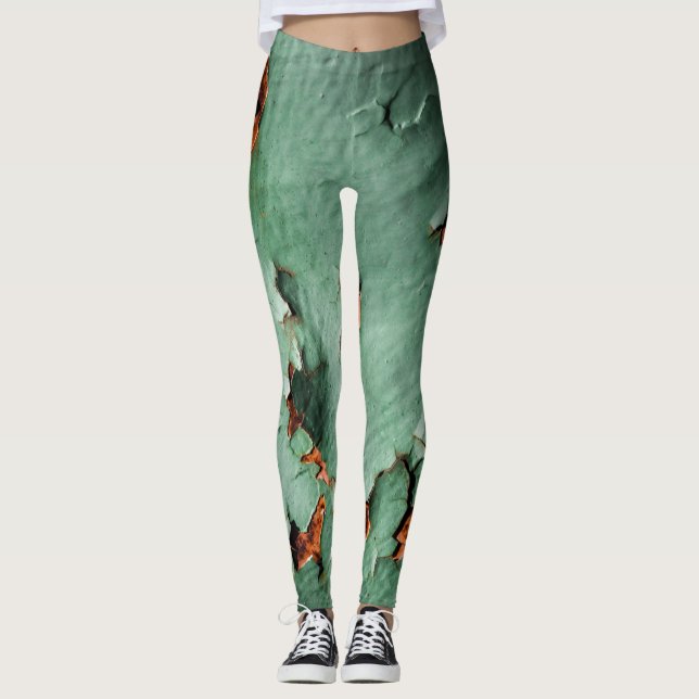 Cool türkisfarbenes Rostmetall Leggings (Vorderseite)
