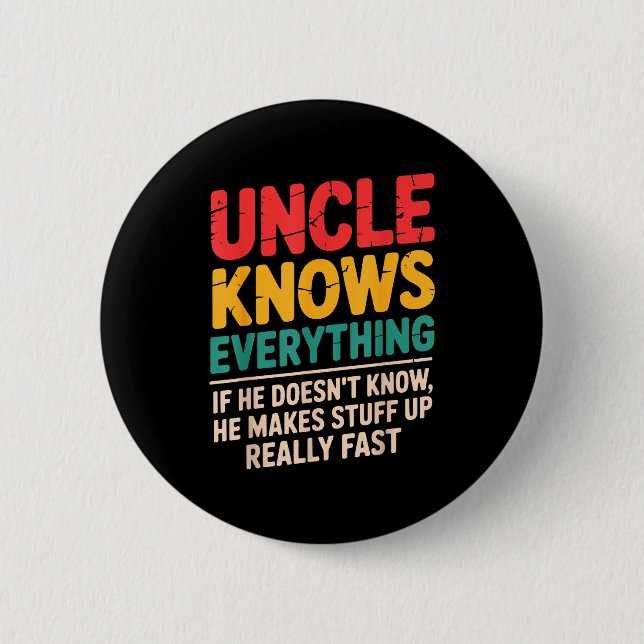 Cool Uncle Design For Uncle Men From Nephew Niece  Button (Vorderseite)