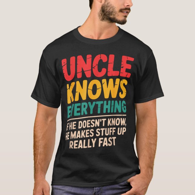 Cool Uncle Design For Uncle Men From Nephew Niece  T-Shirt (Vorderseite)
